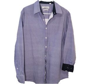 Nick Graham Everywhere Shirt Mens XL Tall Purple Geometric Stretch Modern Fit
